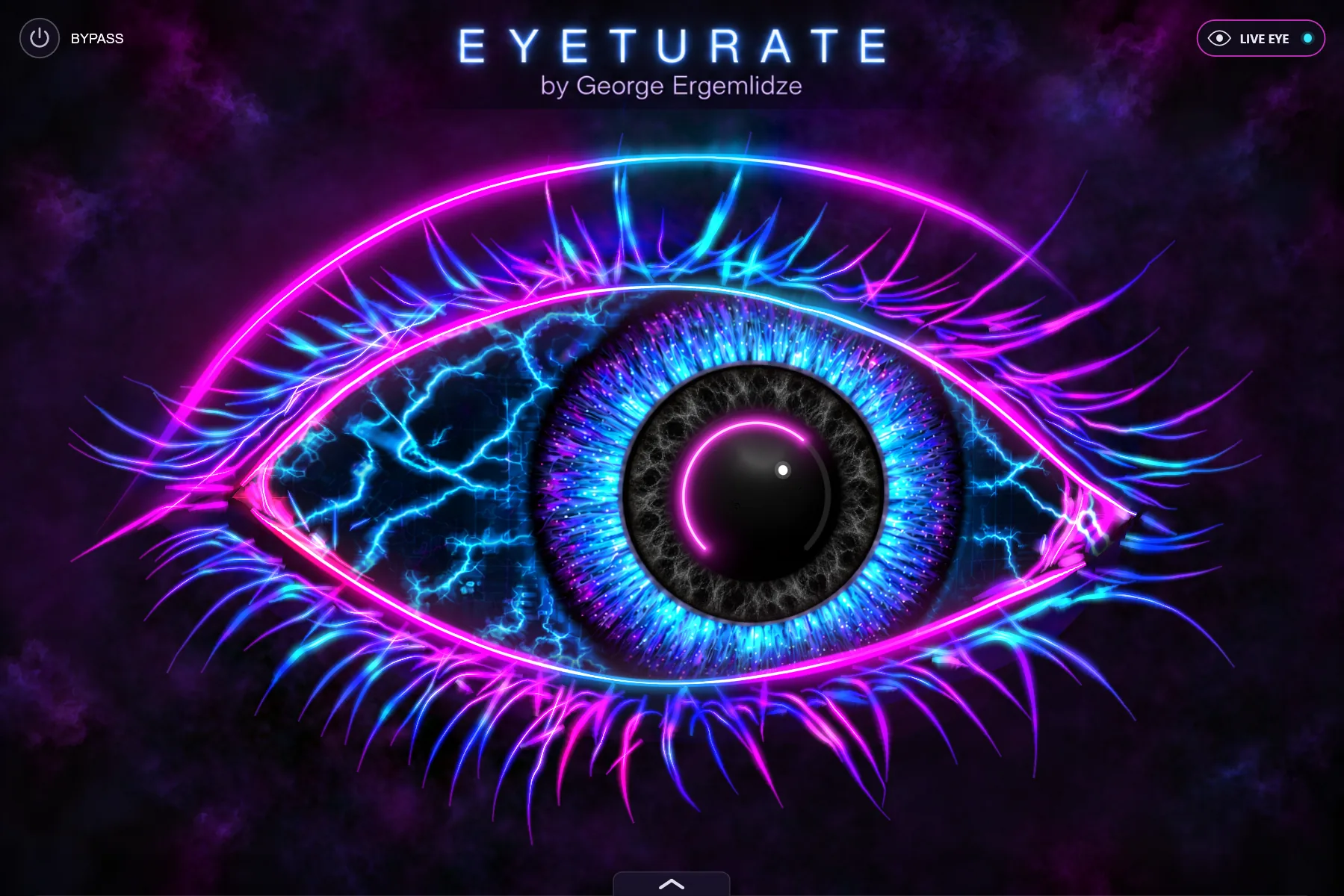 EYETURATE with its control panel hidden, the eye alone